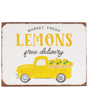 Load image into Gallery viewer, Market Fresh Lemons Truck Distressed Metal Sign