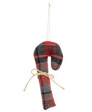 Load image into Gallery viewer, Christmas Plaid Fabric Candy Cane Ornaments