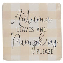 Load image into Gallery viewer, Fall Gingham Resin Coasters