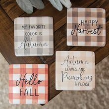 Load image into Gallery viewer, Fall Gingham Resin Coasters