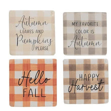Load image into Gallery viewer, Fall Gingham Resin Coasters