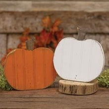 Load image into Gallery viewer, Tall Distressed White Beadboard Pumpkin