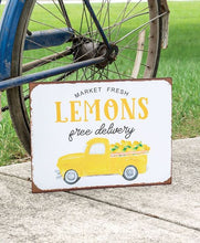 Load image into Gallery viewer, Market Fresh Lemons Truck Distressed Metal Sign